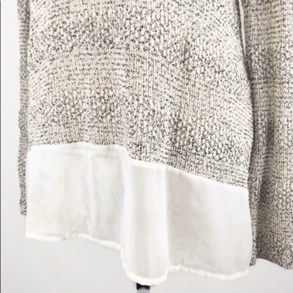 Lush Loose Knit Sweater Ivory High Low Long Sleeve Womens Sheer Hemline - Picture 5 of 8